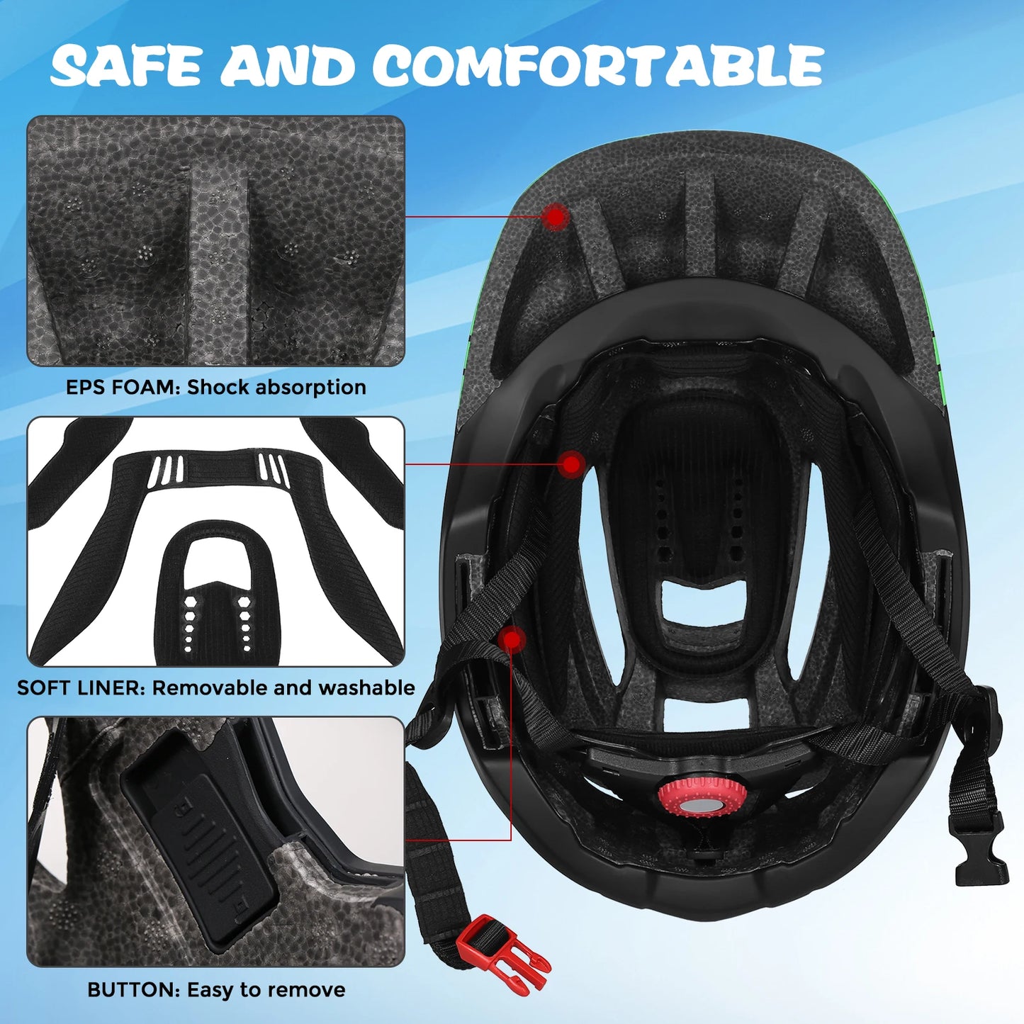 Kids Bicycle Helmet Child Sports Safety Cycling Protection Full Face Helmet Bike Roller Skating Helmet Guard