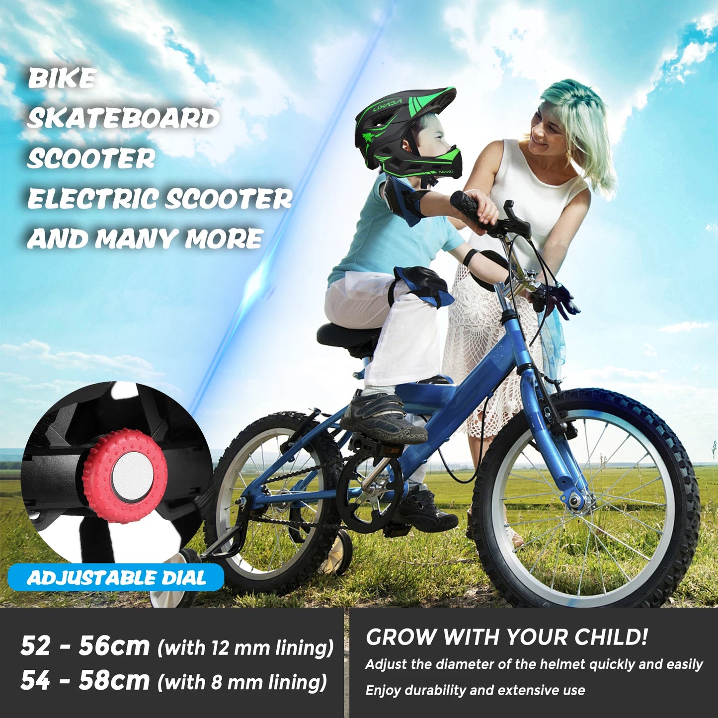 Kids Bicycle Helmet Child Sports Safety Cycling Protection Full Face Helmet Bike Roller Skating Helmet Guard