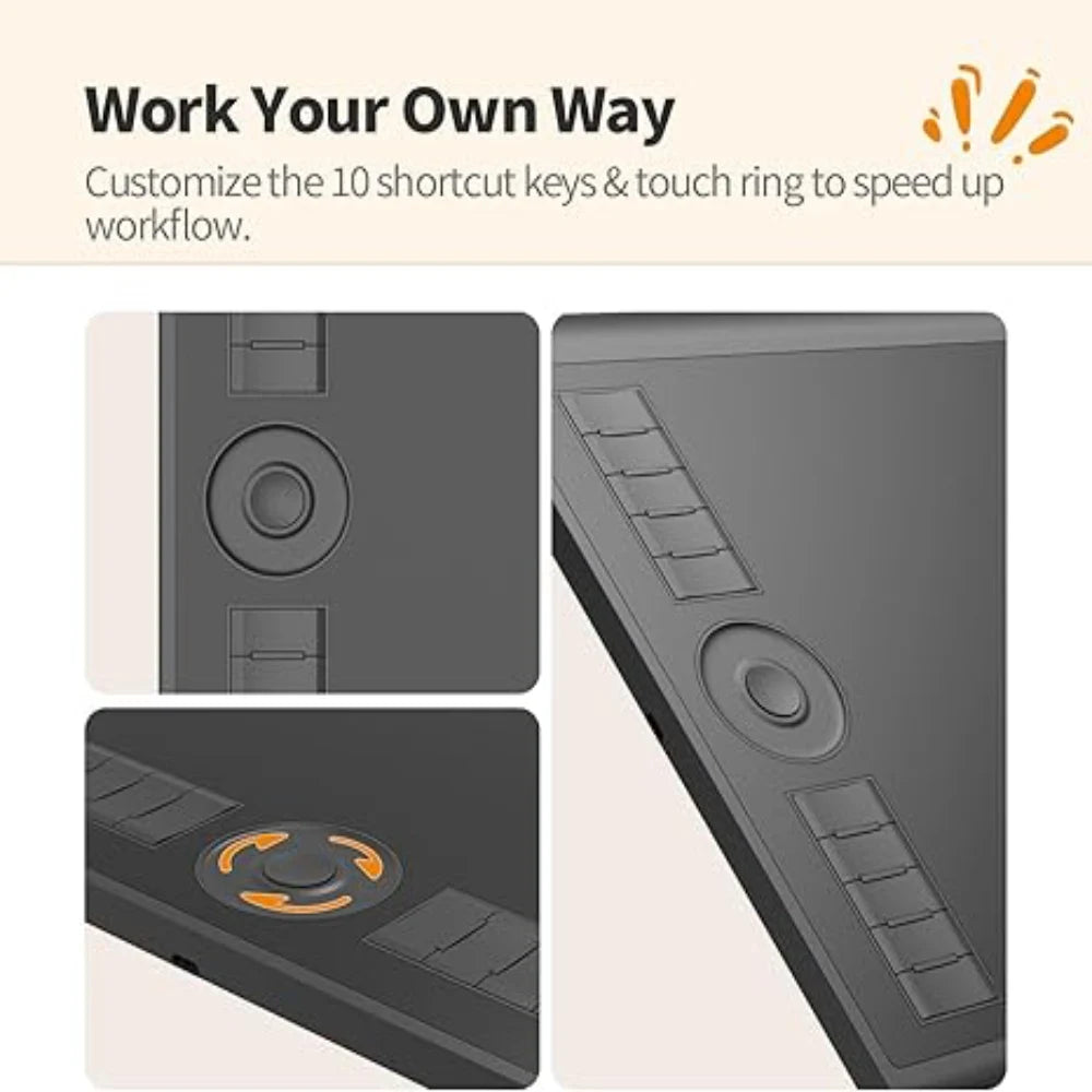 GAOMON M10K Graphic Tablet for Drawing Art Digital Architecture Engineering Student with 8192 Levels Passive Stylus