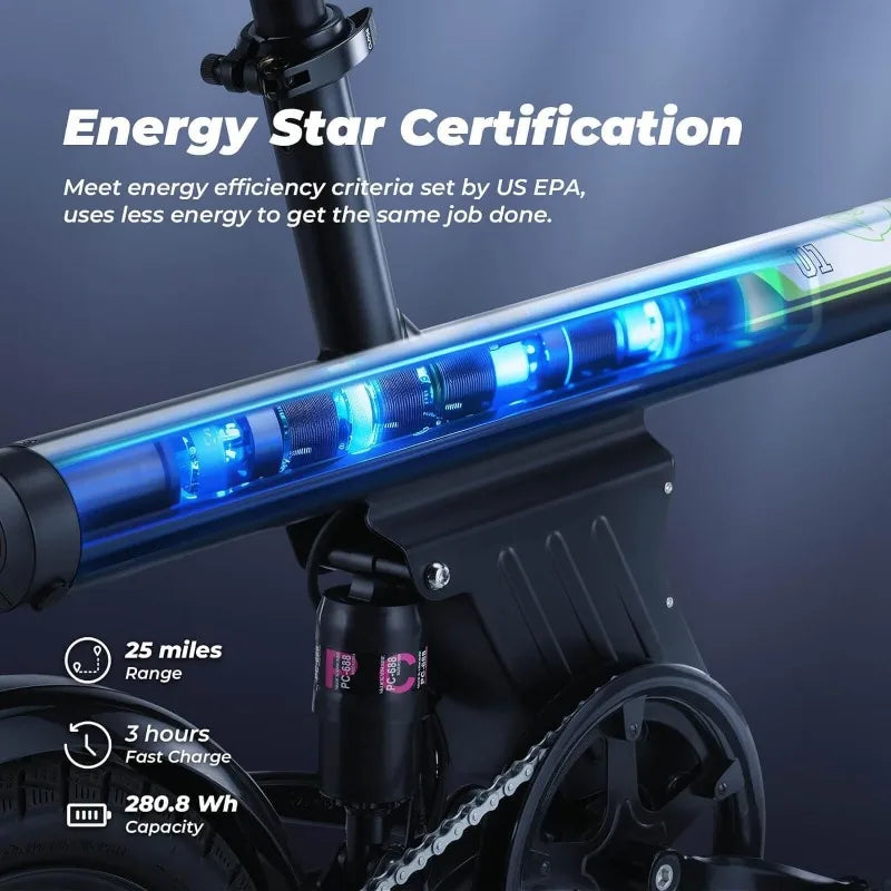 Adult Electric Bike 500W Motor 20 MPH Folding 14 Inch