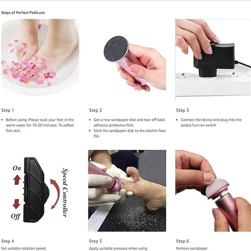 Electronic Foot File Pedicure Sander and Callus Remover