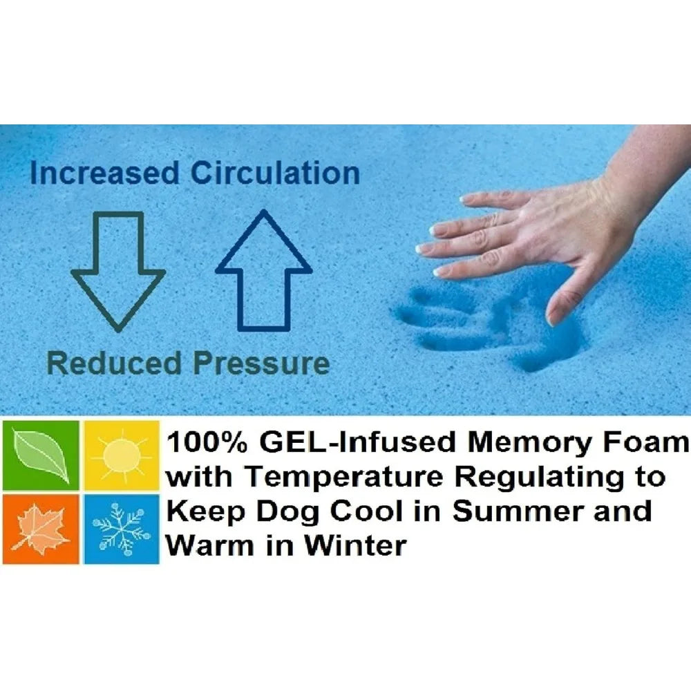 Waterproof Orthopedic Cool Memory Foam Dog Bed for Large Dogs