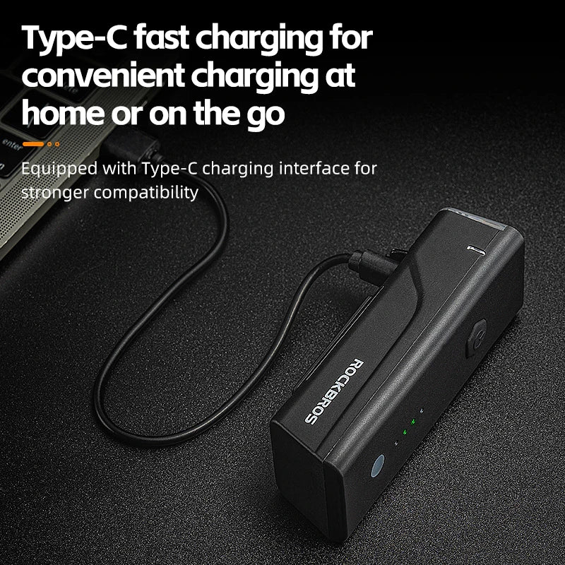 ROCKBROS Bicycle Light 260LM 1500mAh Handlebar Type-C Rechargeable Waterproof LED Flashlight