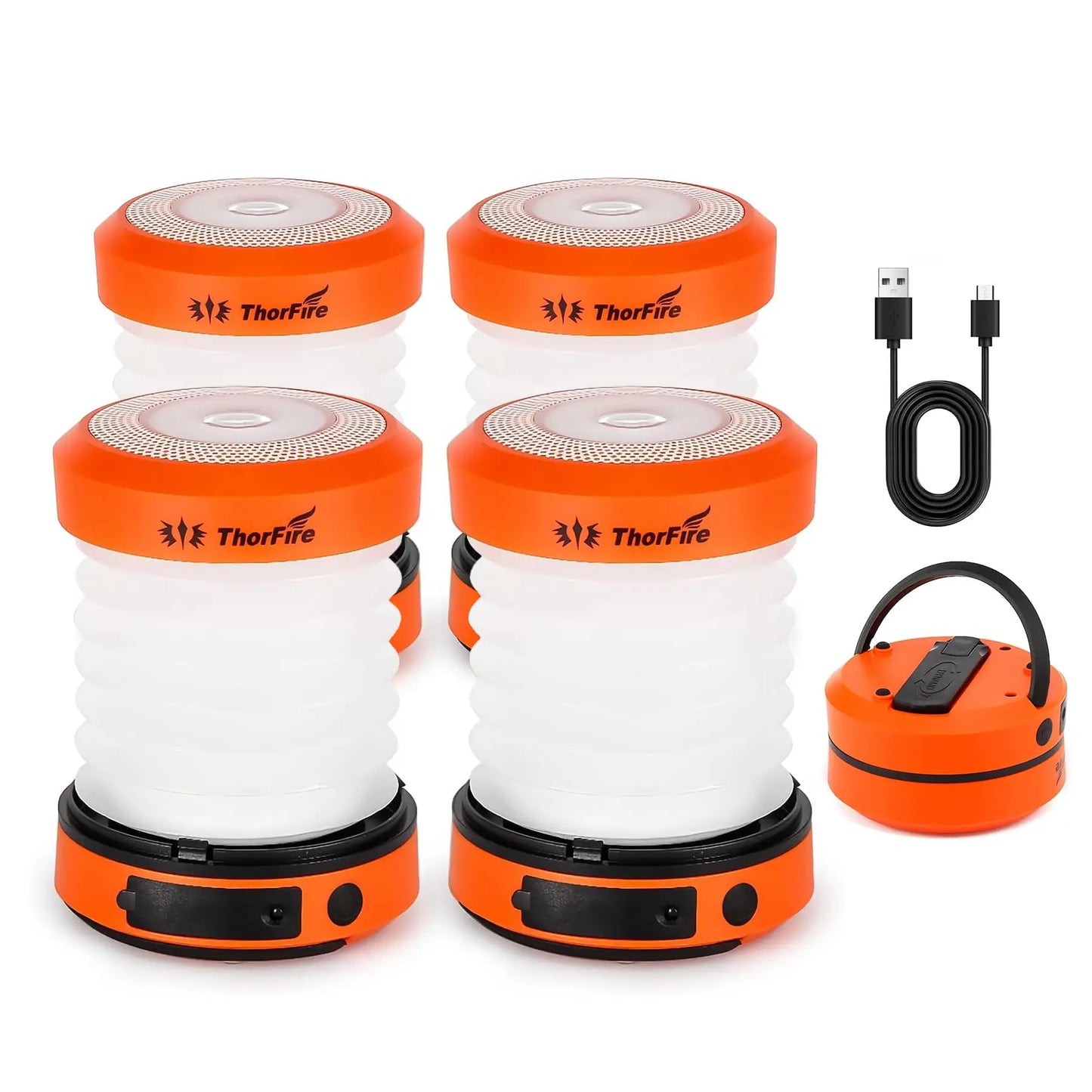 2/4PCS Camping Light Solar Rechargeable Foldable Lantern