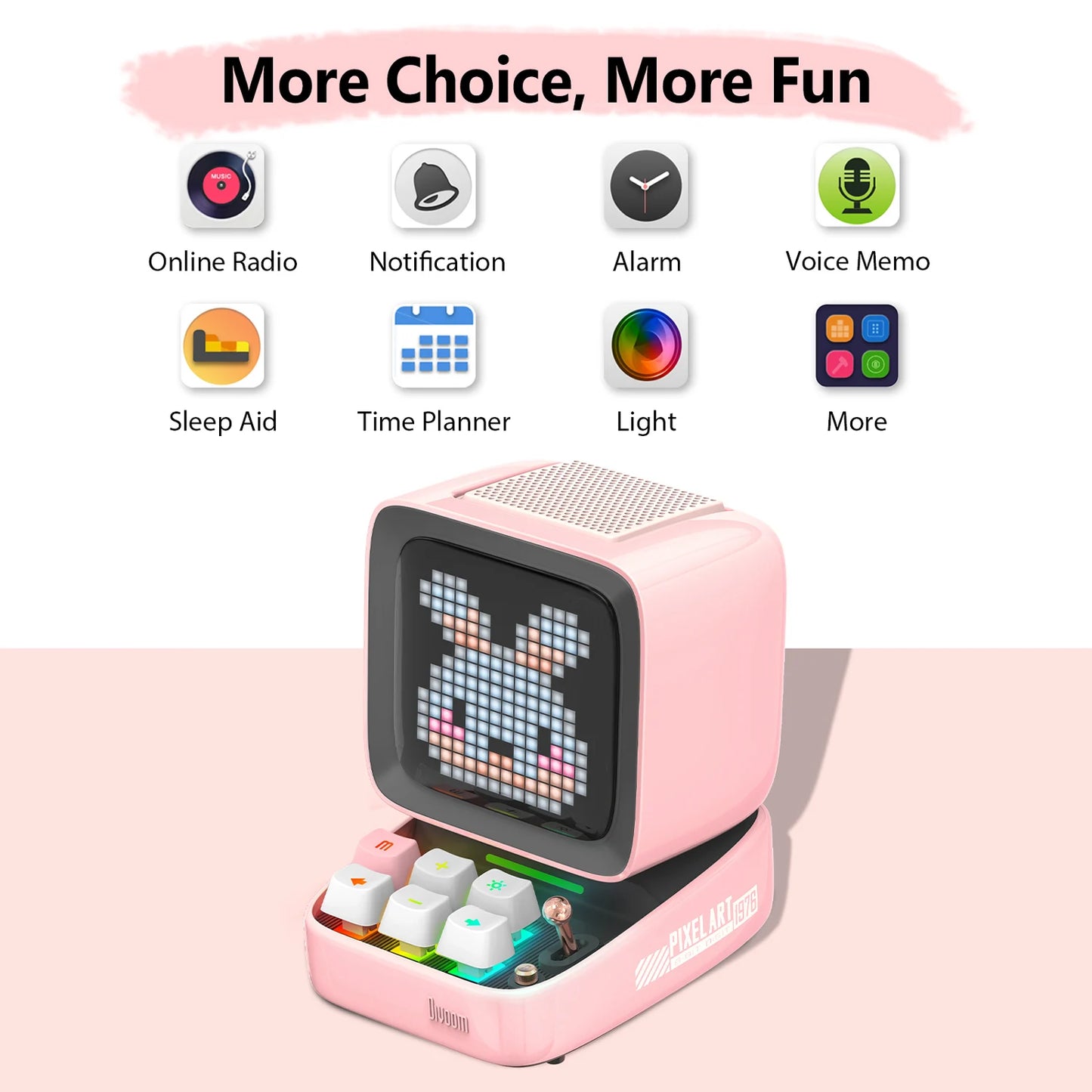 Divoom Ditoo-Pro Retro Pixel Art Bluetooth Portable Speaker Alarm Clock DIY LED Display Board Cute Gift Home Light Decoration