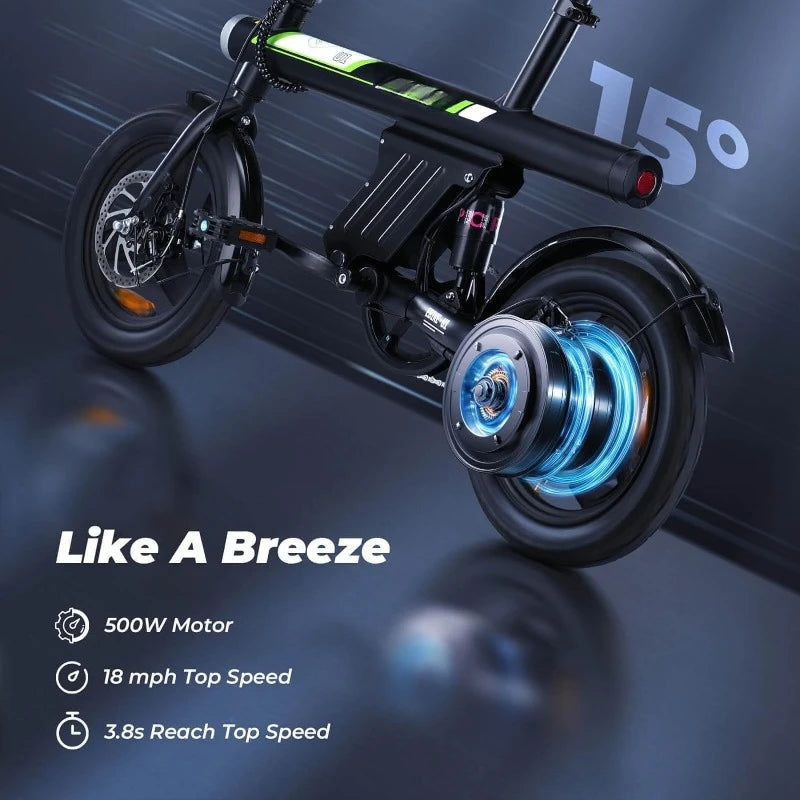 Adult Electric Bike 500W Motor 20 MPH Folding 14 Inch