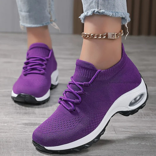 Summer Women Sneakers Outdoor Running Air Cushion Sport Shoes Increase Height Breathable Walking Shoes