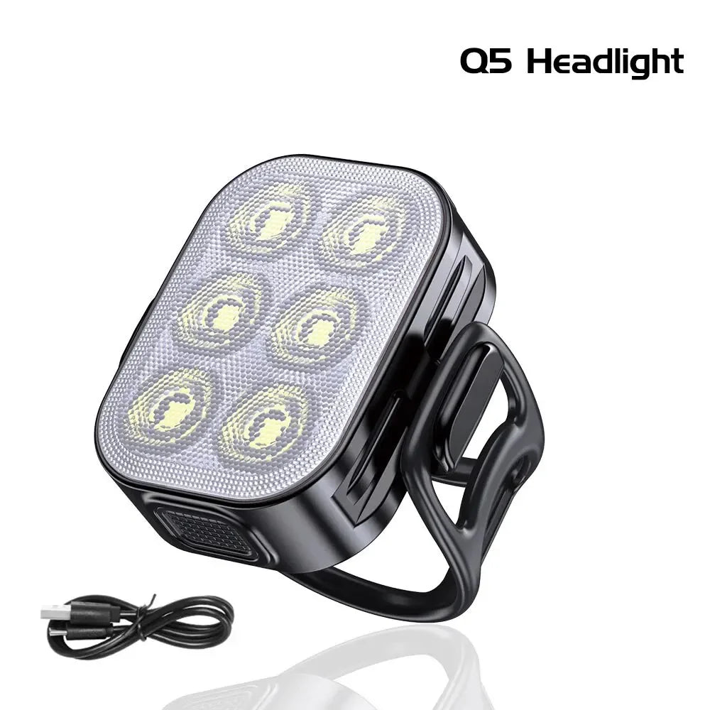 CYCLAMI 500 Lumens Bicycle Headlight Tail Light MTB Road Bike Bright Flashlight Waterproof LED 12H Type-C