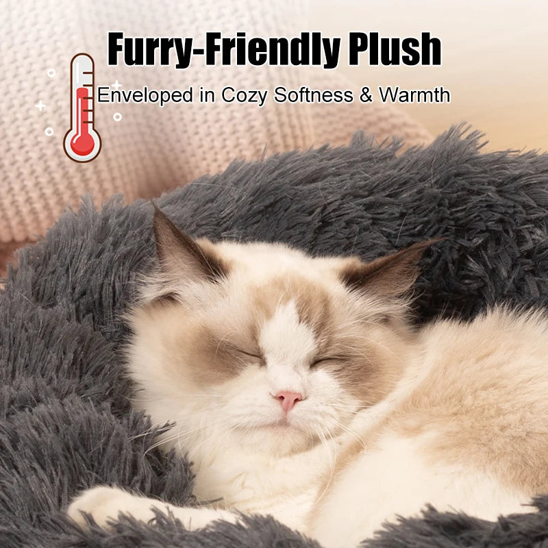 40-100cm Fluffy Pets Dogs Beds Large Round Dog Bed