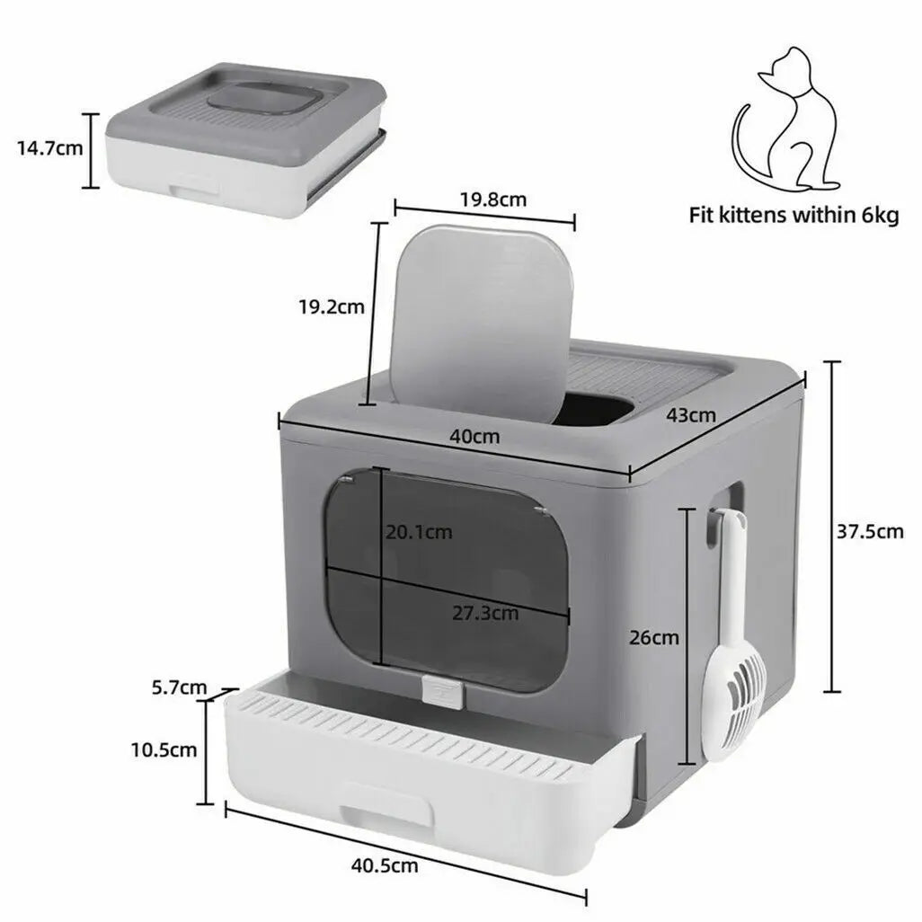 Cat Litter Box with Scoop and Tray Sifting Enclosed Pet Supplies