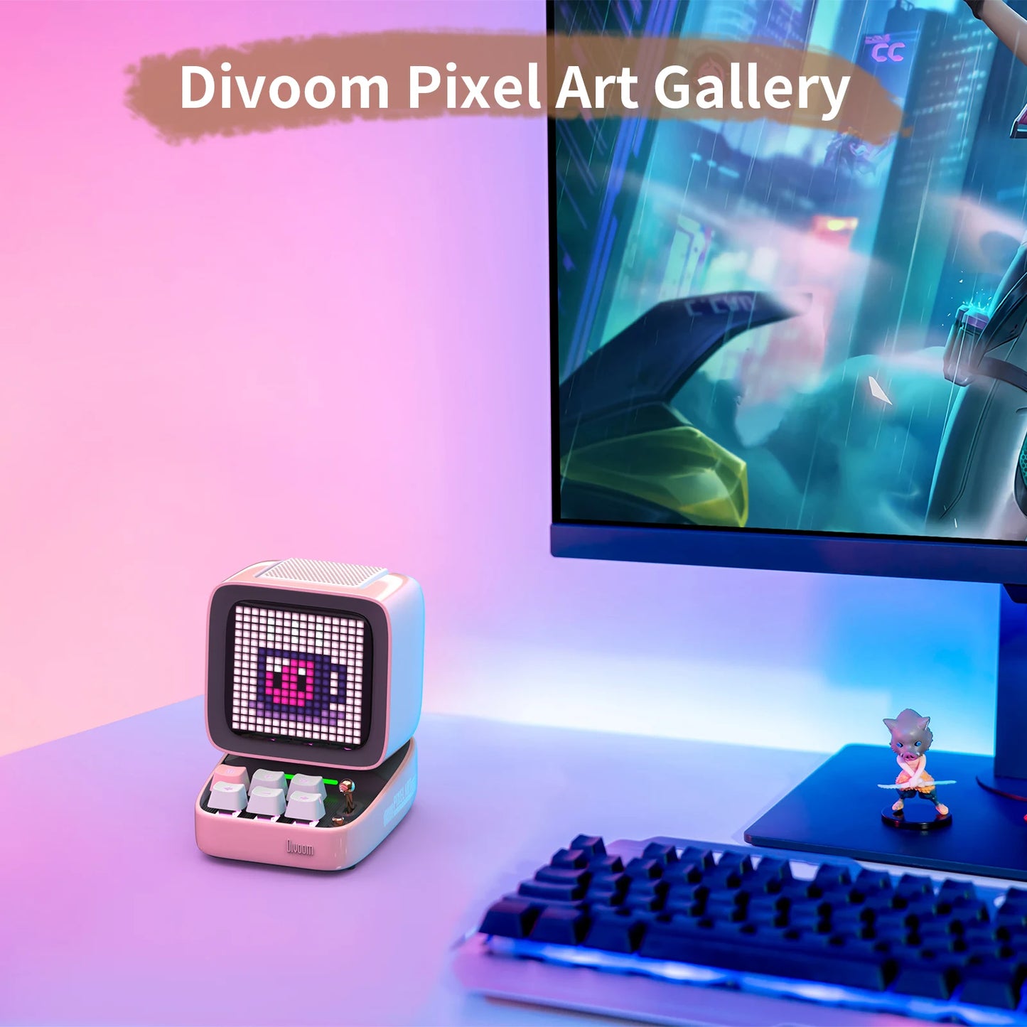 Divoom Ditoo-Pro Retro Pixel Art Bluetooth Portable Speaker Alarm Clock DIY LED Display Board Cute Gift Home Light Decoration