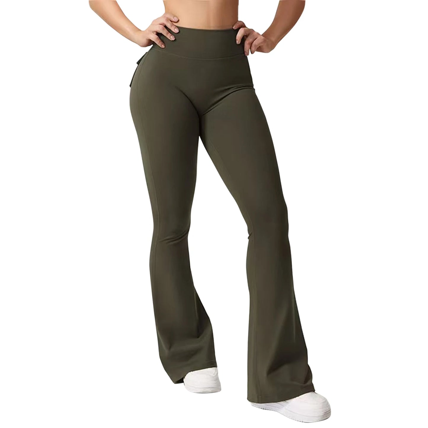 Women High Waist Yoga Leggings with Pockets Tummy Control Workout Running Pants Stretchy Booty Leggings