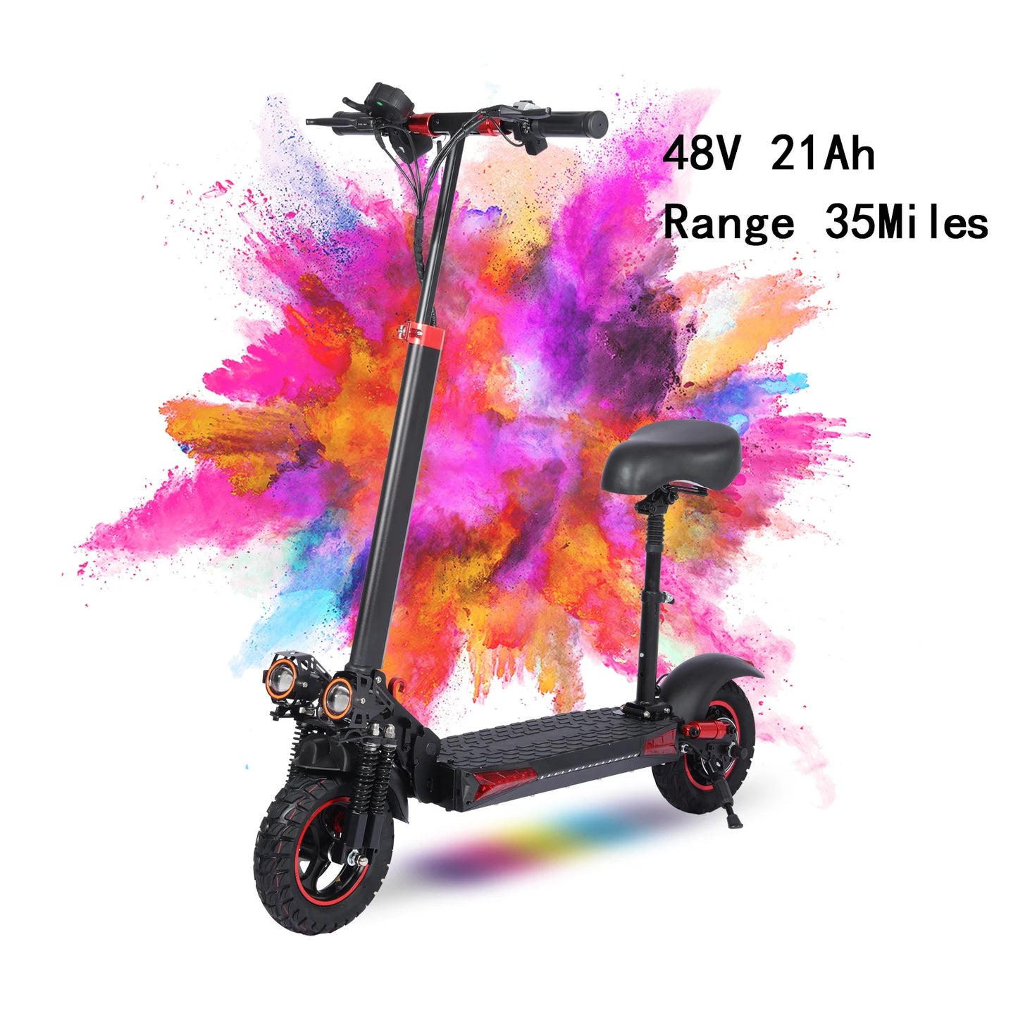 1200W Off-Road Electric Scooter with Seat, 30Mph Speed