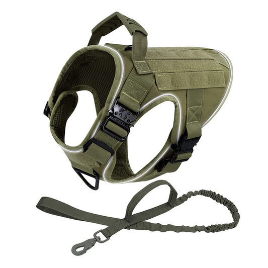 Reflective Dog Harness with 4 Metal Buckles for Large Dogs